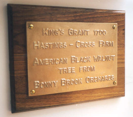 9x11 plaque mounted by our customer onto polished walnut from his farm