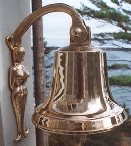 M18 8 3/4 inch bronze bell (unlettered) with mermaid bracket.