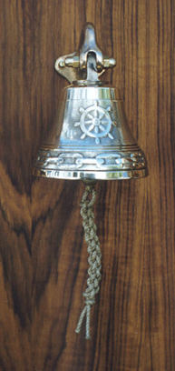 M305 Ships Wheel bronze bell, bracket included