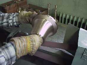 The grinding process fine grinds the bell