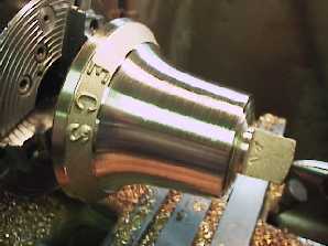 The turning process cuts away the raw surface